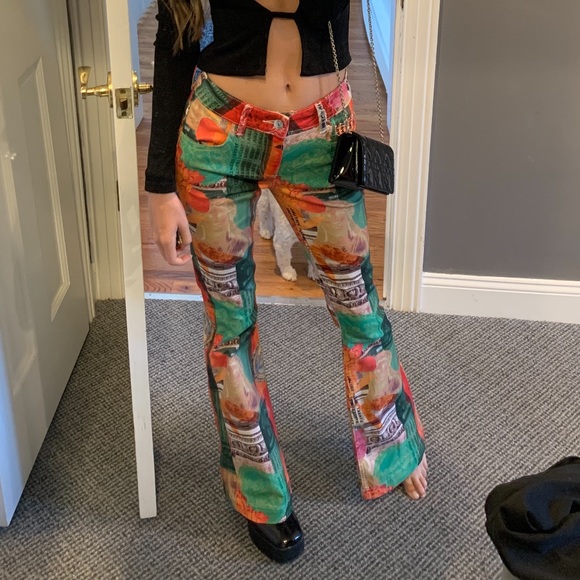 flare jeans renaissance print - Picture 4 of 9